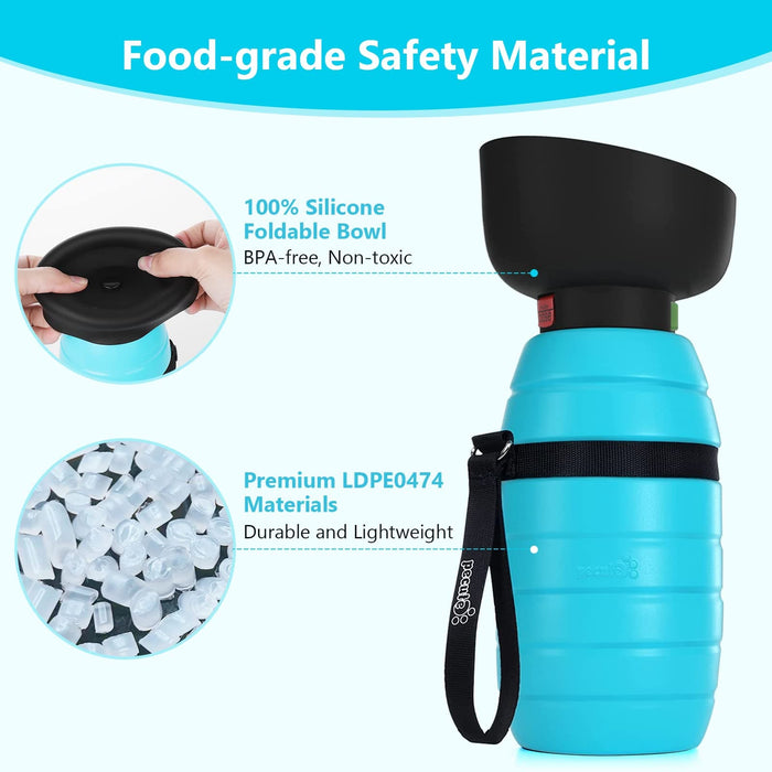 Bottiglia portatile per acqua per cani Pecute da 850 ml (blu)