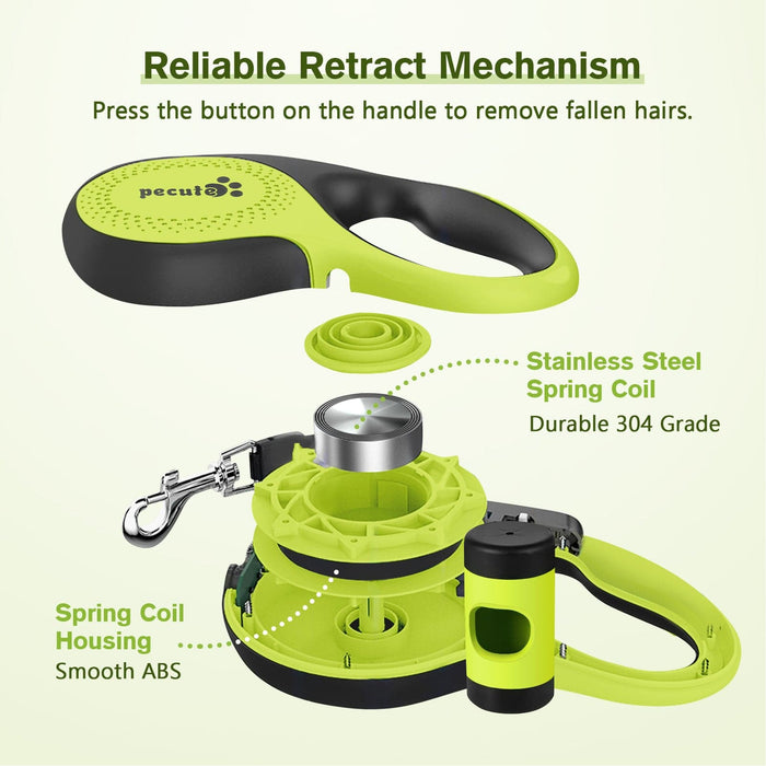 Pecute Retractable Dog Leash with Poo Bag Holder for Dogs Up to 110lbs/50kg