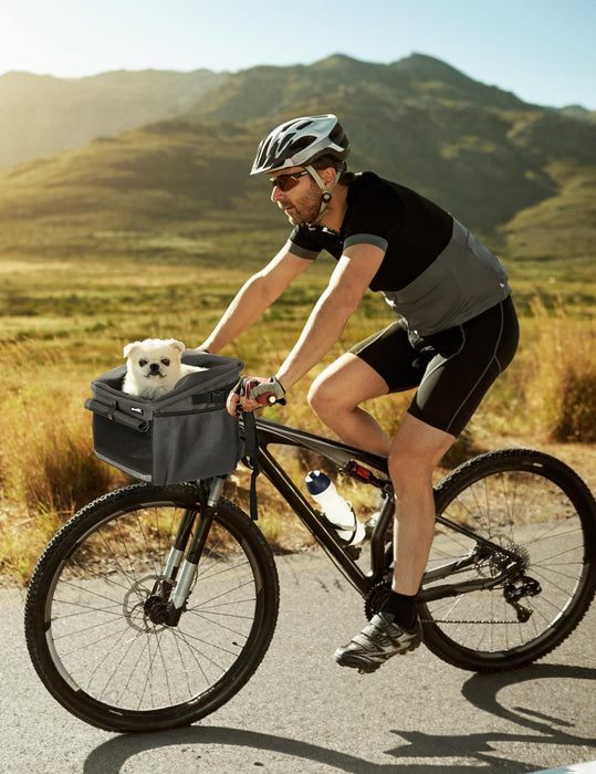 Pecute New Dog Bike Basket with Handlebar Adapter