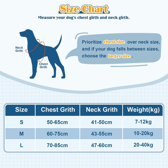 Pecute Reflective Dog Life Jacket M(Chest Girth 55-70cm)