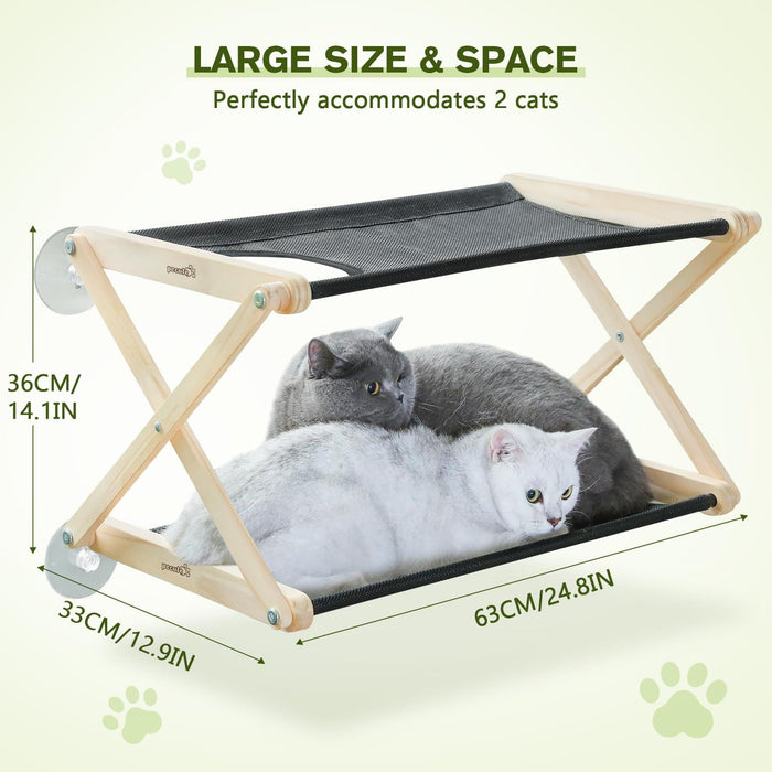Pecute Grand hamac pour chat Sunny Seat avec cadre en bois