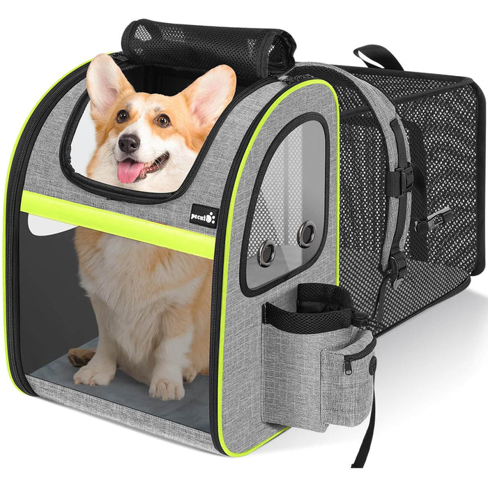 Pecute Larger Size Pet Carrier Backpack Expandable Cat Carrier Hold Up to 33 Lbs