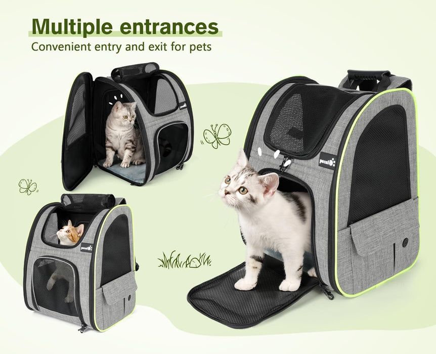 Pecute Larger Size Pet Carrier Backpack Dog Carrier Expandable  Breathable