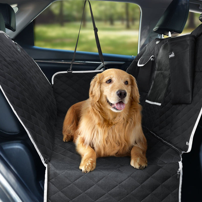 Pecute Variable rear dog seat cover with a garbage bag