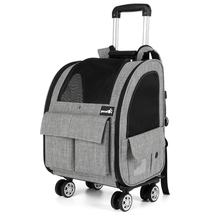 Pecute Pet Rolling Carrier Four upgraded wheels (Black)