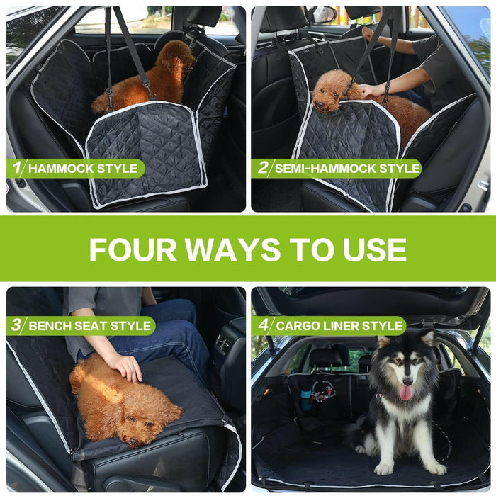 Pecute 100% Waterproof Dog Seat Cover (Grey Rhombus)