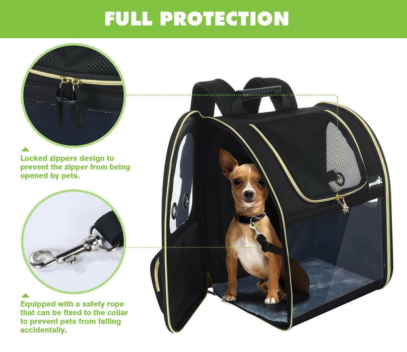 Pecute Expandable Portable Breathable Rucksack Cat Carrier Dog Backpack