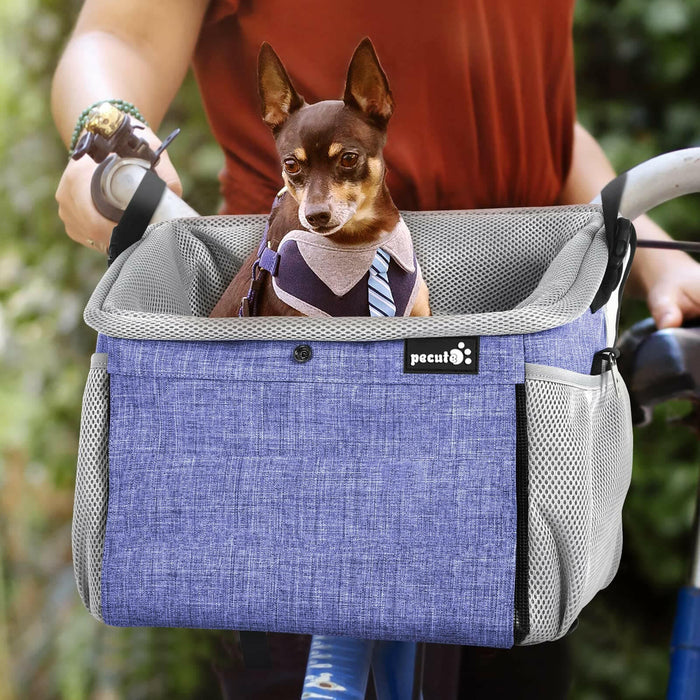 pecute Pet Carrier Bag Multifunctional-Dog Bicycle Basket Bag