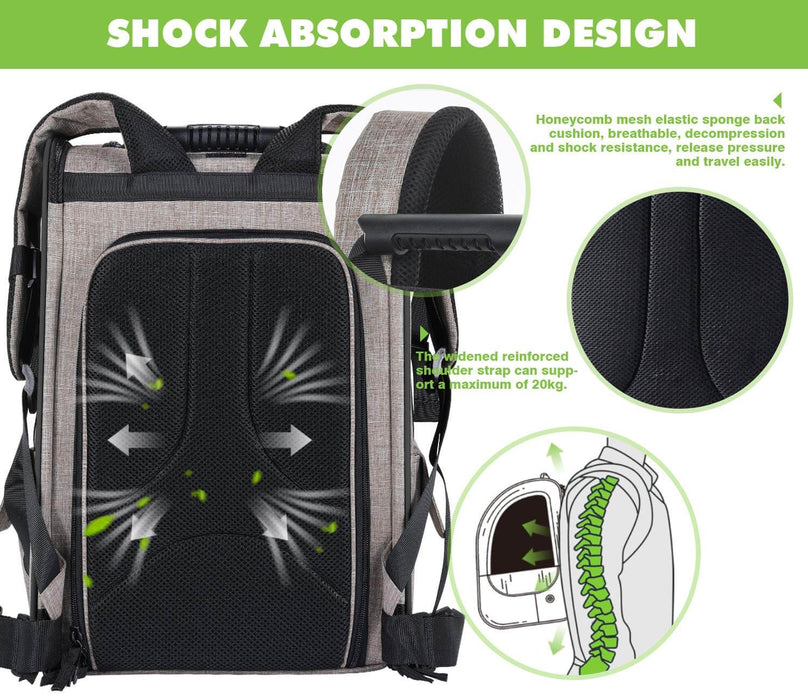 Pecute Cat Carrier Dog Backpack Expandable (Khaki)