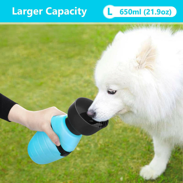 Pecute Bouteille d'eau portable pour chien 500 ml (Bleu)