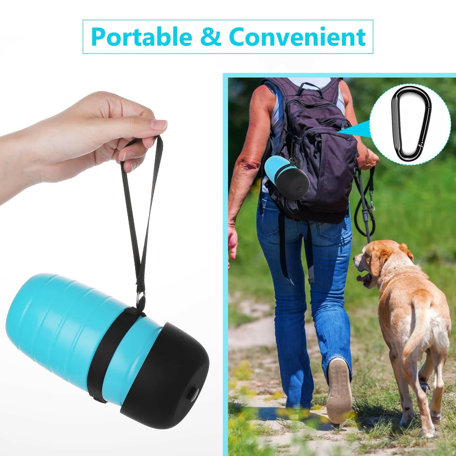 Bottiglia portatile per acqua per cani Pecute da 500 ml (blu)