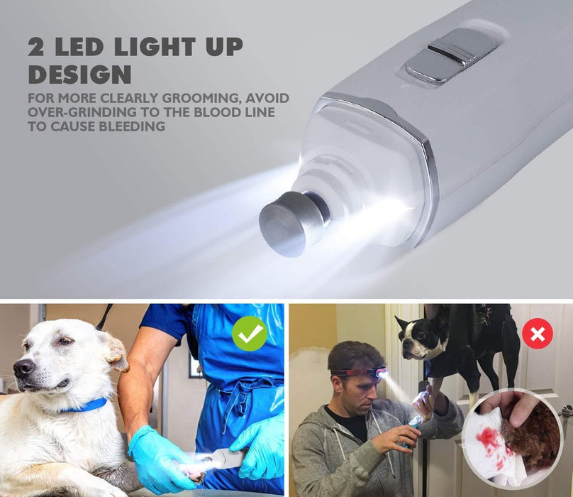 Meuleuse à ongles pour chien Pecute avec lumière LED (blanc)
