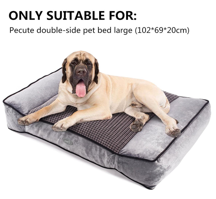 Housses de rechange Pecute pour lit de chien en mousse à mémoire de forme (grand, noir)