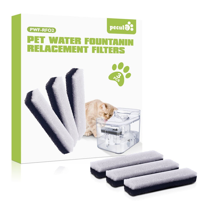 Pecute Cat Water Fountain Reusable Replacement Filters 3Pcs