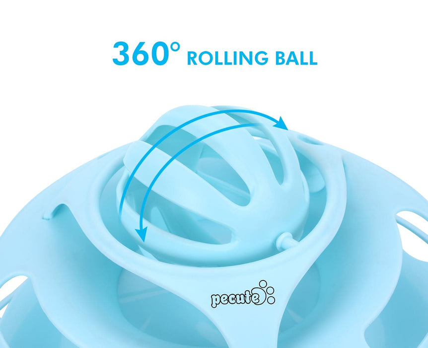 Pecute New Cat Roller Toy 4 couches avec boule rotative à 360 °