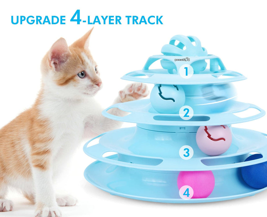 Pecute New Cat Roller Toy 4 strati con sfera rotante a 360°