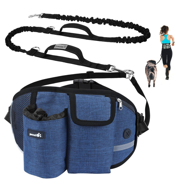 Pecute Hands Free Dog Running Lead with Wide Back Support Belt