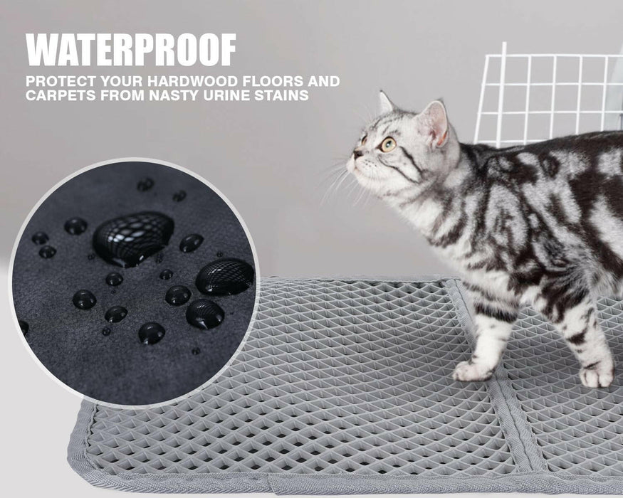 Tapis de litière pour chat carré grand trou Pecute (60x42cm)