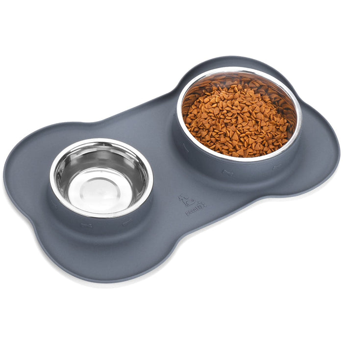 Pecute Dog Bowls Non Slip(26 + 56 Ounce, Grey)